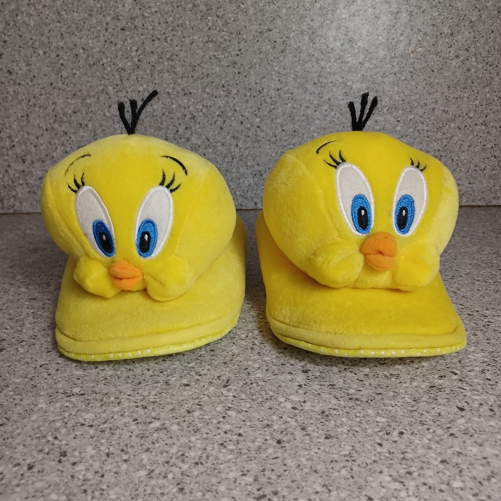 Tweety Bird Yellow Slippers Adult Large House Shoes Warner Bros